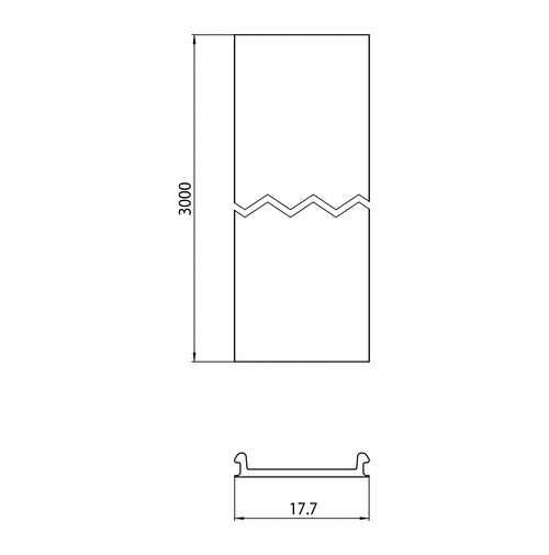 48V STANDARD DEEP BLINDPLAAT 3000mm